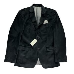 Alfani Mens Slim Fit Solid Velvet Suit Jacket Black 38R